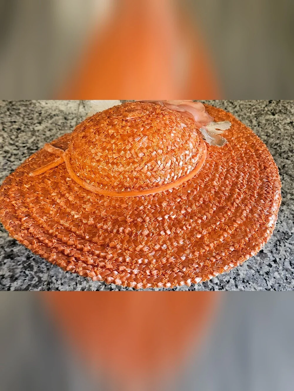 Vintage Straw Fascinator Derby Hat with Floral Accent